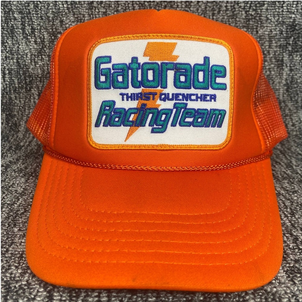 Otto‎ Gatorade Racing Team Hat Mens OSFA Orange Mesh Trucker Snapback Cap